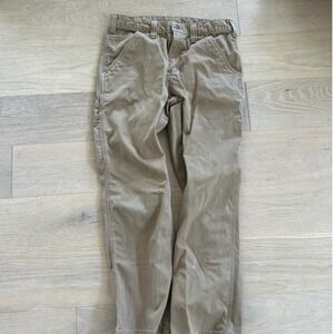 Carhartt Mens Canvas Carpenter Pants Tan Khaki Utility Workwear 31x28 0583